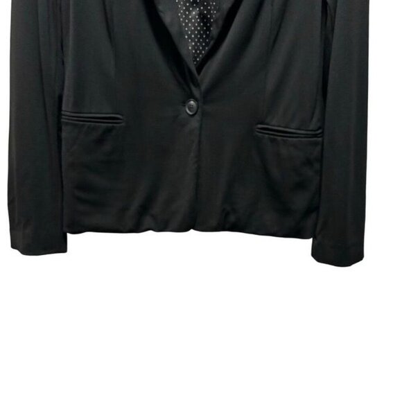 Adrianna Papell Womens Black Blazer Jacket Polka Dot Lining  Size Medium - Picture 5 of 7
